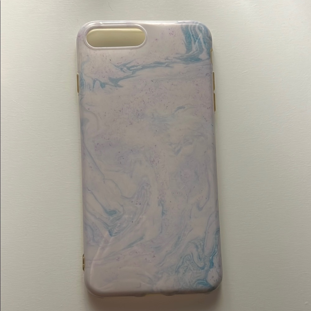 Marble Design Phone Case - White and Blue — iPhone 7/8 Plus